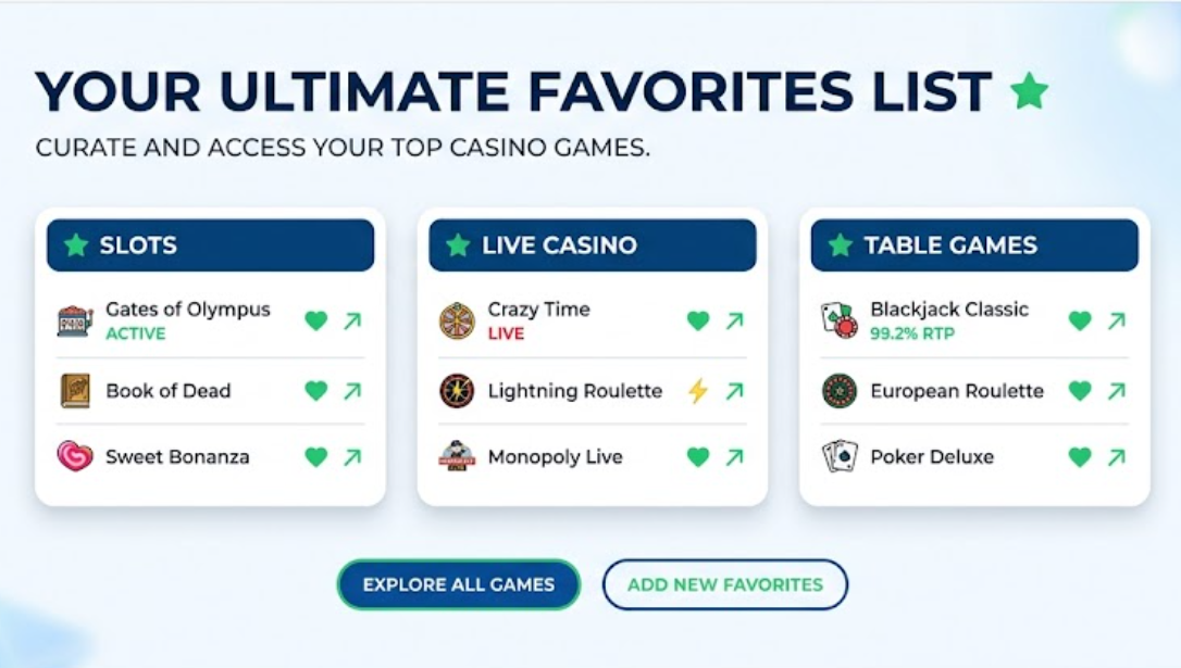Your ultimate favorites list on Casino Click
